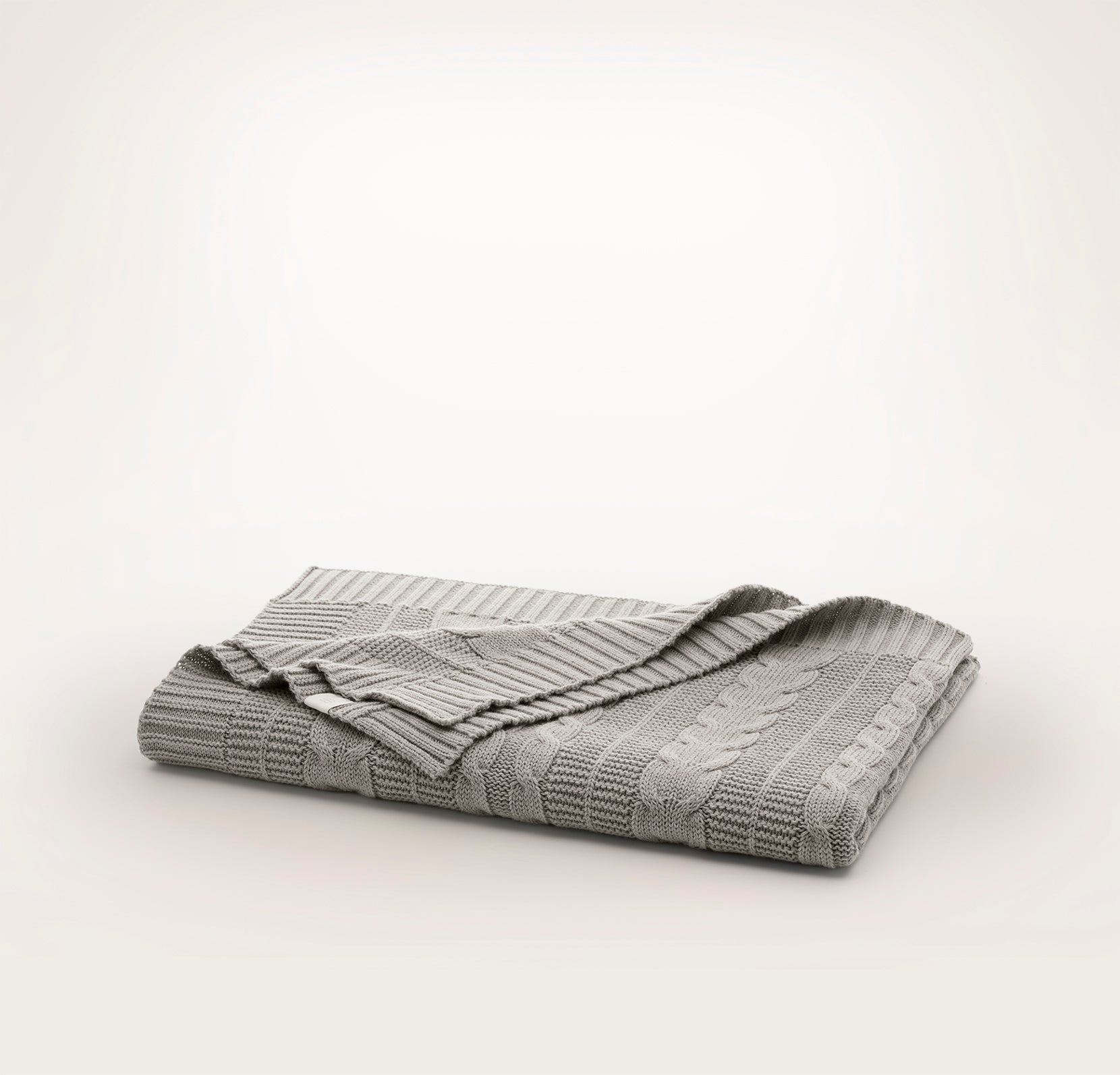 Cable Knit Baby Blanket - Heathered Pewter