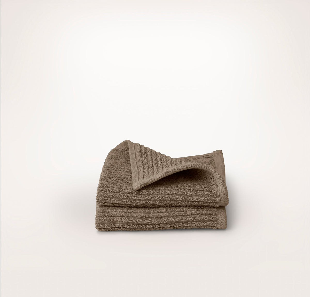 Turkish Ribbed Washcloths (Pair) - Walnut